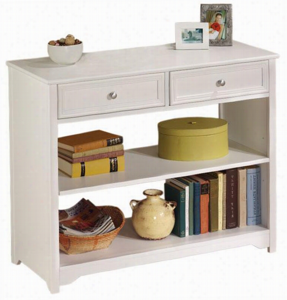 Oxford 3.65 Inch White Two-drawer Abd Open Shelf Sofa Console Table