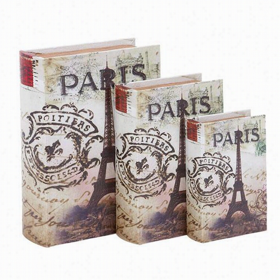 Paris Book Boxes - Set Of 3 - Set Of 3, White