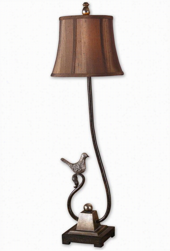 Peaceful Stand  Lamp - 37h X 11""dia, Bro Nze