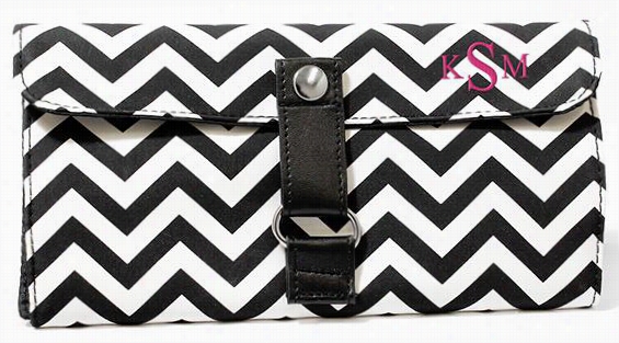 Personnalized Chevron Makeup Oll - 1""hx12""wx15""d, Black