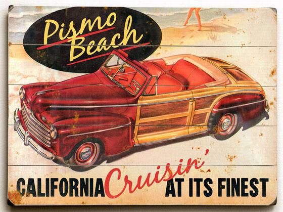 Psimo Beach Wooden Sign - 14""h X 20&quo T;&uot;w, Red