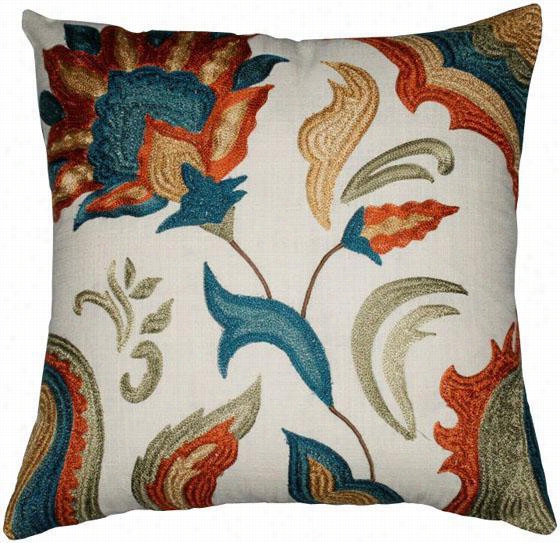 Saratoga Pillow - 18""x18";", Ivory