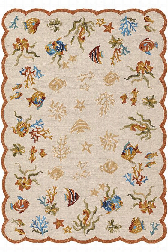 Ocean Life Area Rug - 3'6""x5'6"& Quot;, Beige