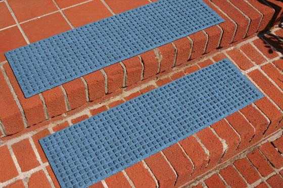 Squares Doormat - 8'5""x30""stairtr, Cornflower Blue