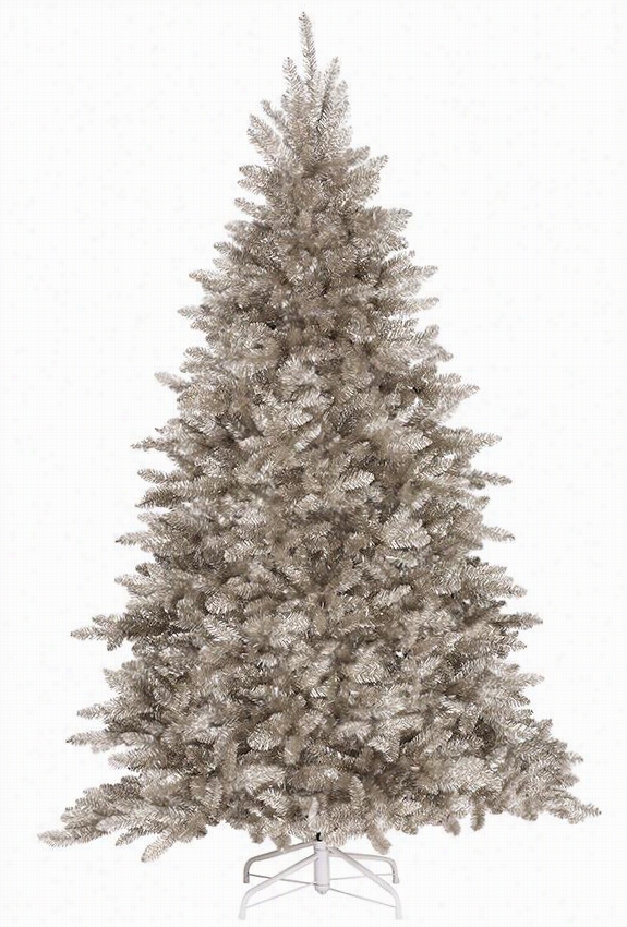 Tinsel Hinged Artificial Tree - 7'5"quot;hx57""diameter, Silver Tin Sel