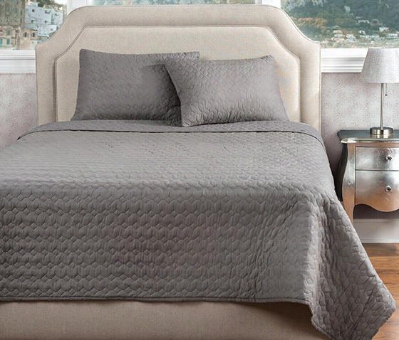 Urban Mesh Quilt - Twin,  Light Gray