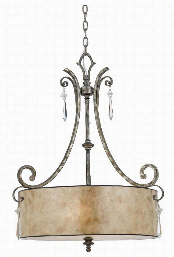 Vanessa 4-light Pendant - 4-light, Mottled Silver