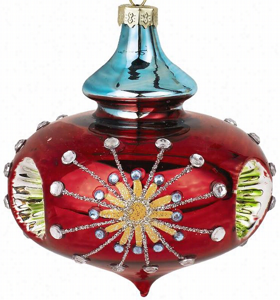 Witch's Eye Bulb Ornament - 4""hx4""diameter, Red