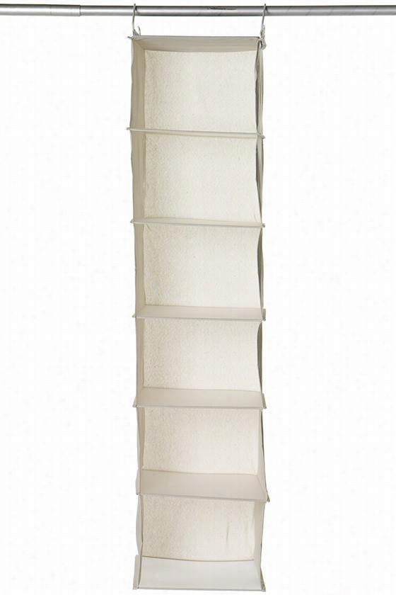 6-shelf Swe Ater Orgaizer - 50""hx12""w, Ivory