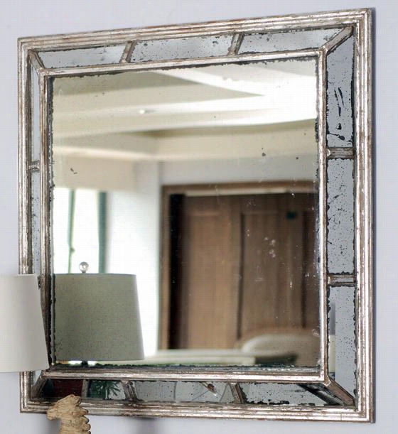 Alexa Mirror - 39""wx39""h, Antiqued Mirror
