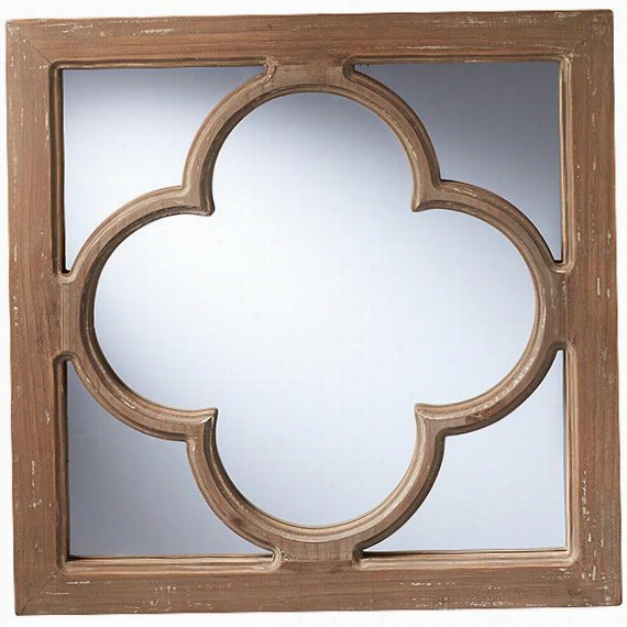 Antiique Wijdow Pane Wall Mirror - 18&quoot;"squarex1"&quo T;d, N Atural Finish