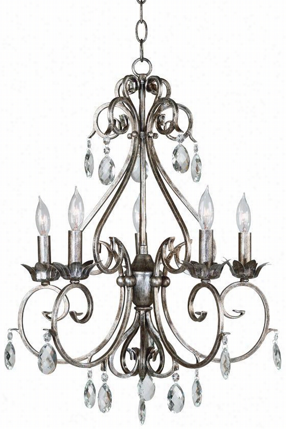 Antoinette 5-light Chandelier - 5light, Weathered Silver