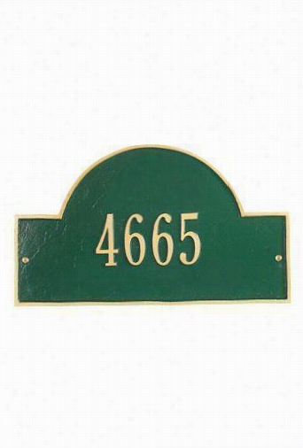 Arch One-line Estate Wall Address Plaque - Estate/one Course, Green