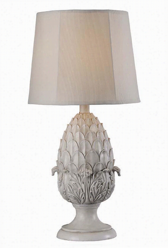 Artichoke All-weather Exterior Patio Table Lamp - 30& Quot;&qquot;hxx15"&quuot;diamete, Roman White