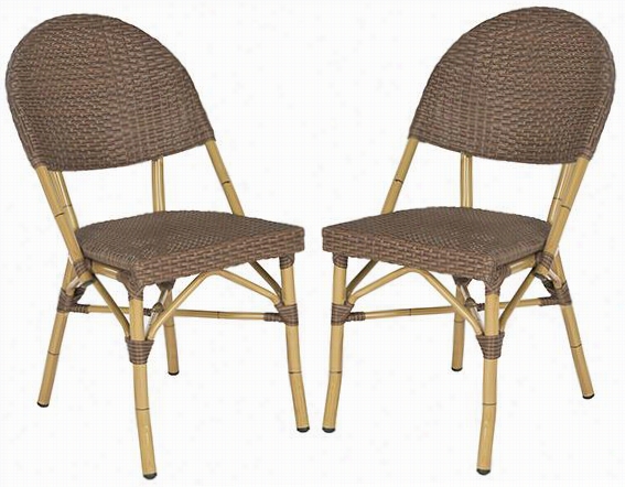 Barrow Stacking Indoor/all-weather Outdoor Patio Side Chairs - Set Of 2 - Place Of Two, Brown