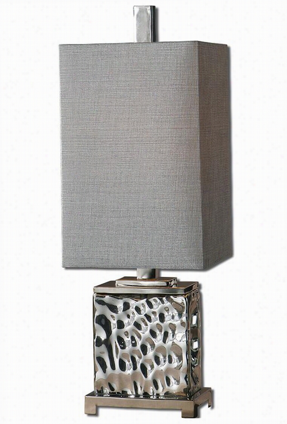 Bashhan Table Lamp - 32""hx10""wx11""d, Sliver