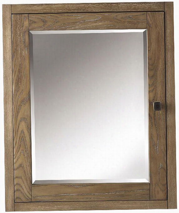 B Risbane 23""w Mirrrored Cabinet - 28""hx23&""wx7.75""d, Weathered Grey Oak