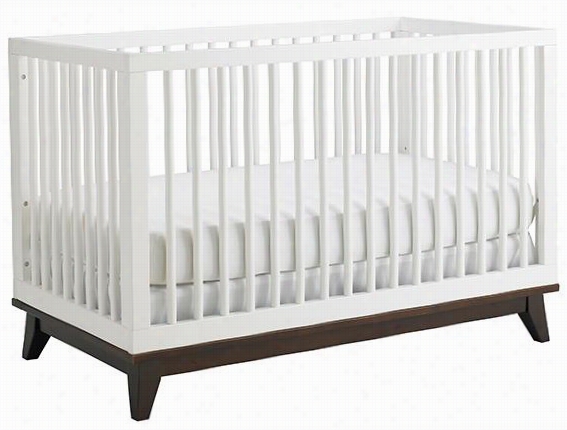 Cade Baby Crib - 30""hx55"&qot;w3x6""d, White & Espresso