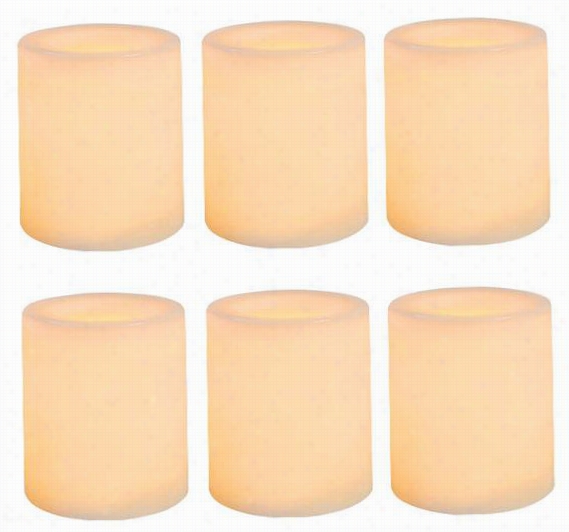 Candl E Imprssions Smoooth Votve Led Candles - Six Pack, Ivoryy
