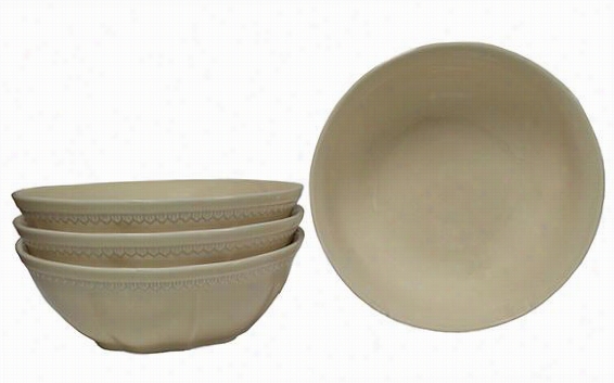 Classic Toffee Dinnerware - Bowl Set Of  4, Ivory