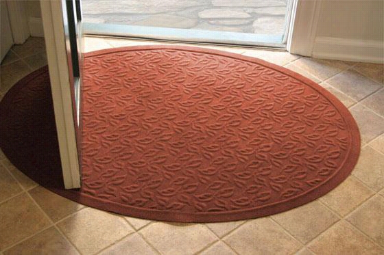 Dogwood Leaf Doormat -- 3'x4' Oval, Red