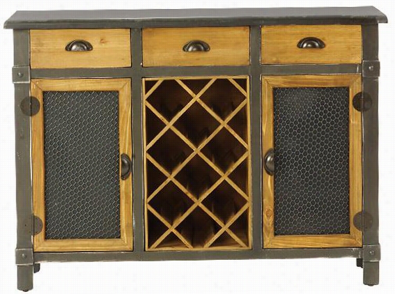 Dolcetto Wine Cabinet - 32""hx45""wx16&uqot;"d, Brown