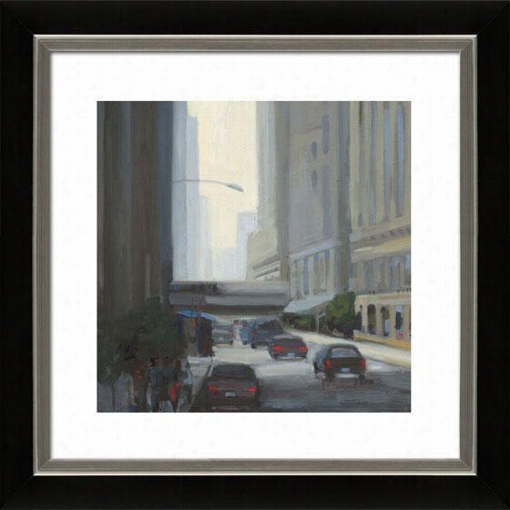 Downtown I Framed Awll Art - I, Mtt Black/silver