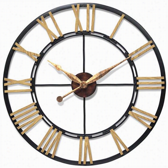 Enzo Wall Clock - 45""diameterx1.75""d, Black