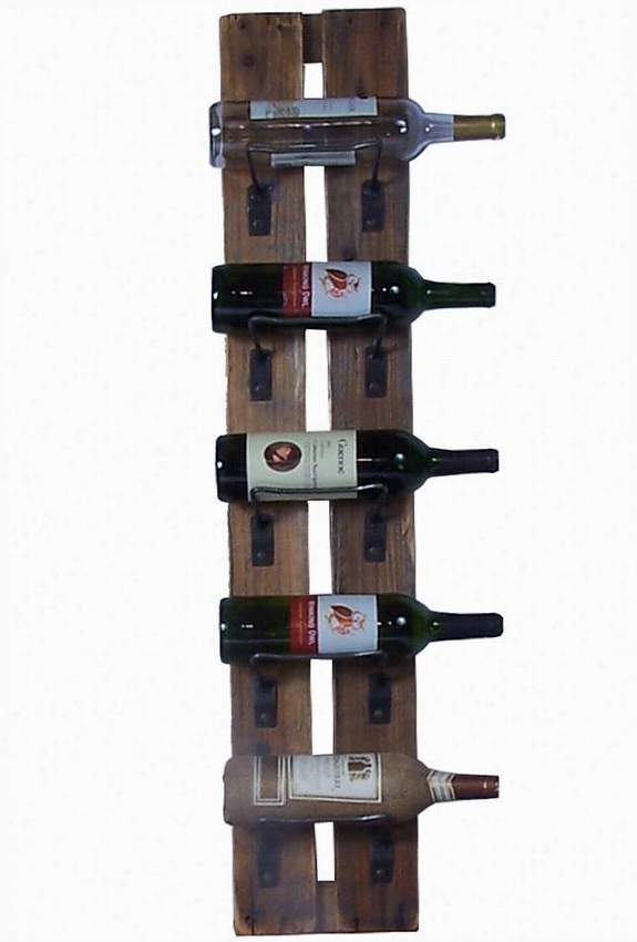 Five-bottel Wine Rack - 40""hx8""wx2""d, Ivory