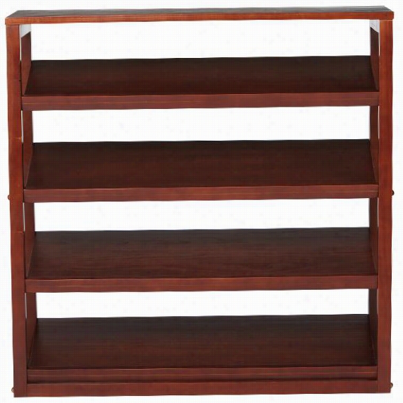 Four-tier Stacking Shoe Rack - 36""hx36""wx13"", Brown Wood