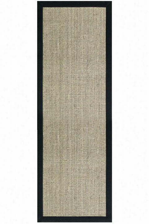 Freeport Sisal Area Rug - 2'6""x10' Runner, Oast/black