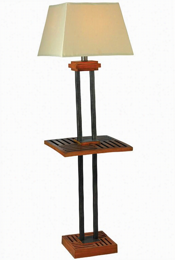 Hadley All-weather Outdoor Patio Floorlamp - 61""hx18"&quott;diameter, Cherry With Grey Accents