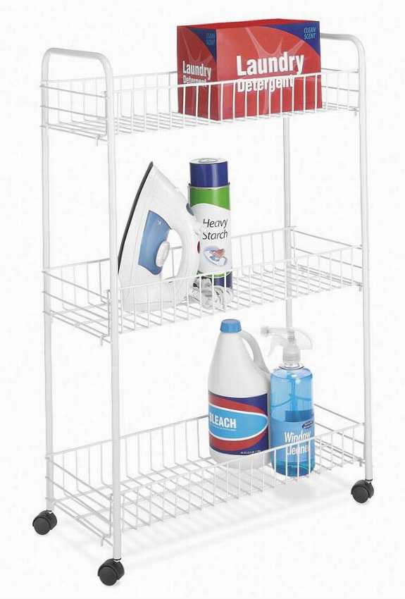 Household Cart - Slim 33""hx22""w, White