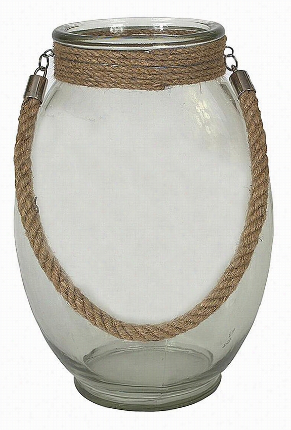 Jacinda Glass Jar With Rope Handle - 12.25"&qult;hx8.75""diameter, Clear