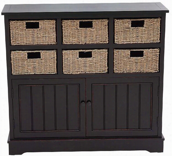 Jeefferson 6-basket Cabinet - 35""hx38"&uot;wx12""d, Black