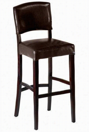 Leath Er Breafkast Bar Stool With Back - With Back, Brow