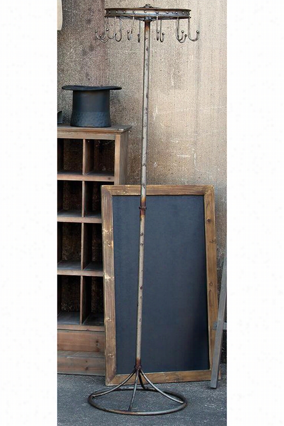 Legette Metal Coat Rack - 70""hx17.5""dx18"" Aged Grey Mteal