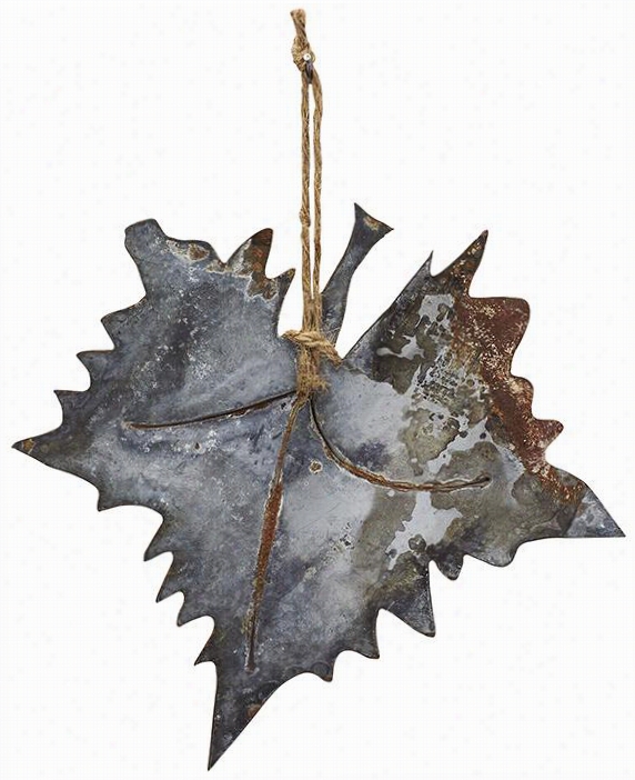 Maple Leaf - 9""hx9""w, Steel Gray