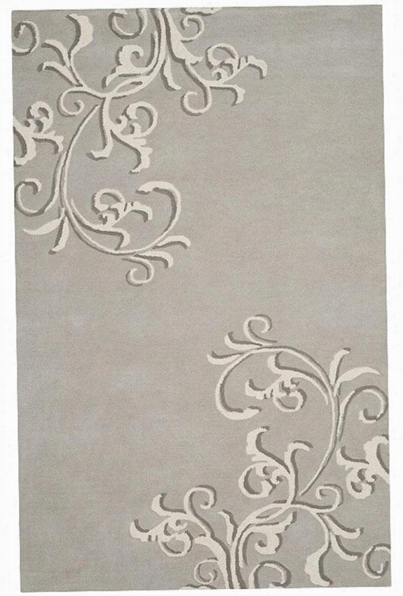 Martha Stewart Living Avalon Vine Area Rug - 5'x8', Soft G Rey