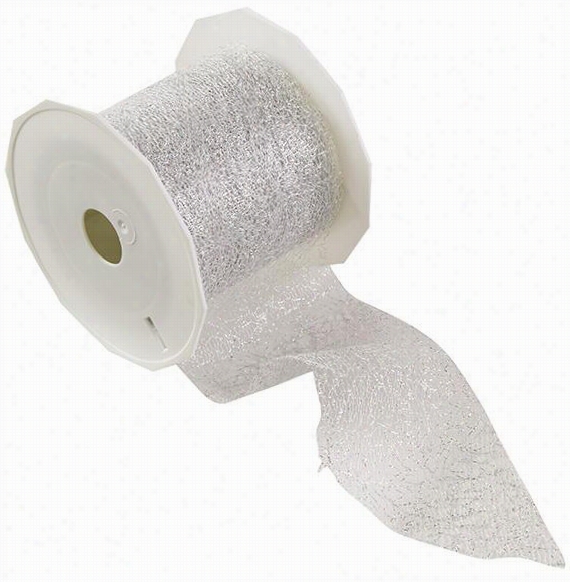 Martha Stewart Living Metallic Lace Ribbon - 3.5""hx3.5""wx3.5""d, Silver