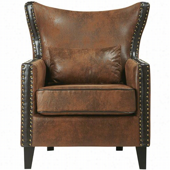 Meloni Armchair  -36.5"""&quoot;hx34"&"""w, Faux Suede Brow Stress  Chairs