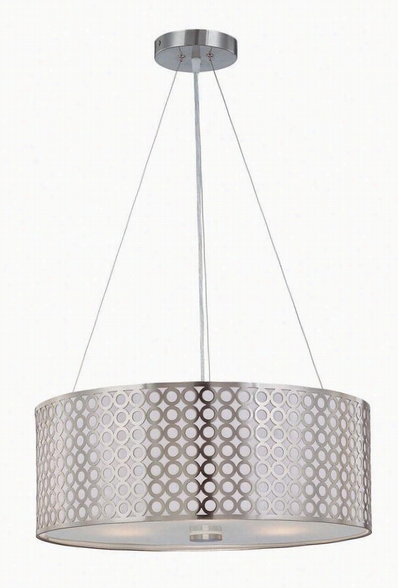 Netto Drum Pendant - 71";"h X 21""w, Silver