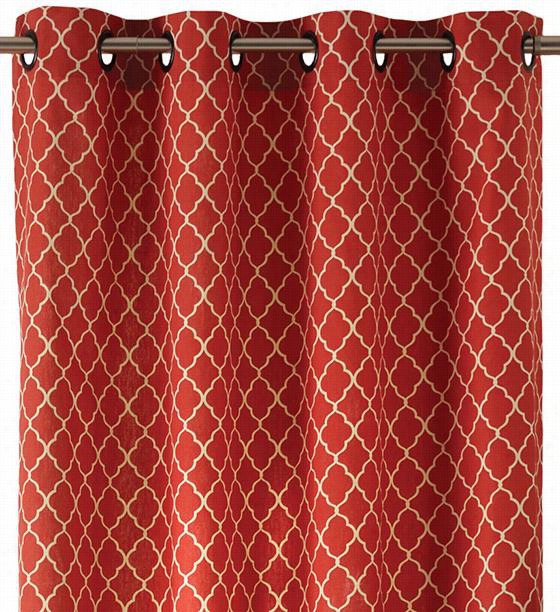 Ogee Grommet Curtain Panel - 95""hx5o""w, Chili