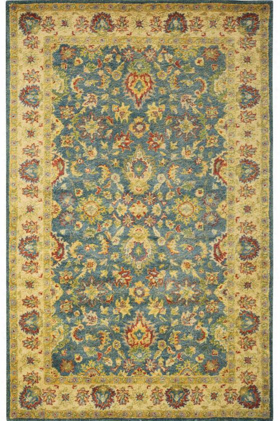 Persian Garden Area Rug- 4'6&quog;"x6'6"" Oval, Blue