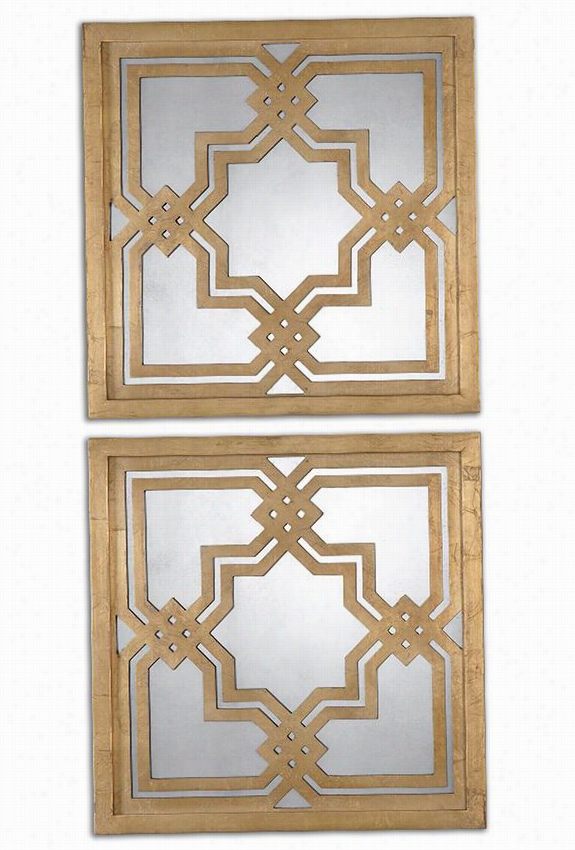 Piazzale Mirrors - Set Of 2 - Set Of 2, Gold