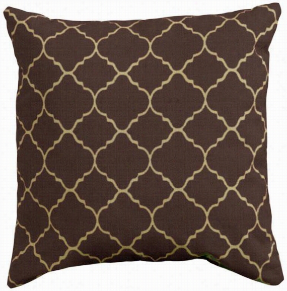 Pisa 20&uot;"  Square All-weather Outd Oor Patio Pillow - 20"" Square, Brown
