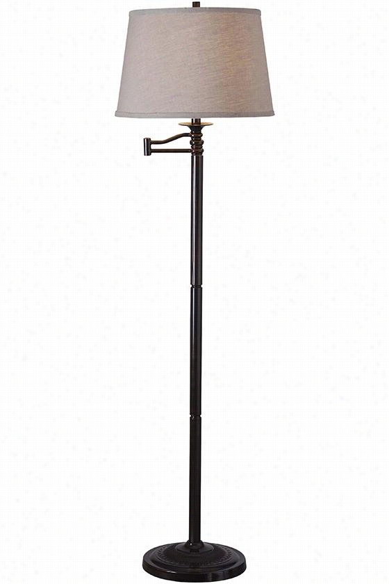 Riverside Swing-arm Floor Lamp - 58"&quto;hx16""w1x6""d, Copper