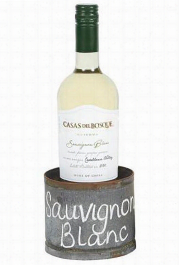 Rutic Wine Coaster - 4""hx4.5""diam, Galvanized