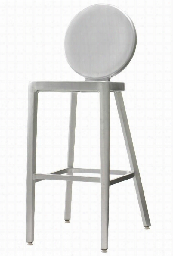 Samantha Bar Stool - Rod Height, Brush A1uminum