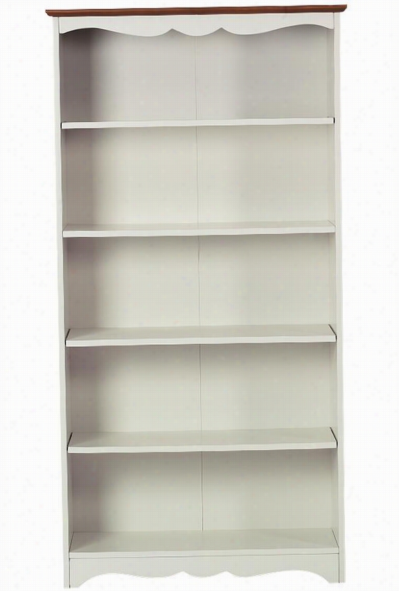 Southport 5-sshelf Bookcase - 60&quott;" Open, Ivory And Oak